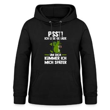 Drachen Bücher Buch Geschenk - Frauen Hoodie - Schwarz - Vorne - AI Model Female 172 light (172cm)