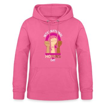 Journée internationale de la femme Soutenez les femmes Poing - Sweat à capuche Femme - rose - Devant - AI Model Female 172 light (172cm)