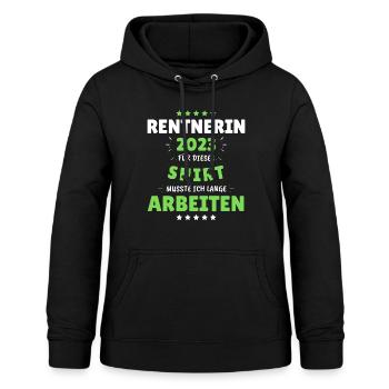 Rentnerin 2023 - Dafür musste ich lange Arbeiten! - Frauen Hoodie - Schwarz - Vorne - AI Model Female 172 light (172cm)