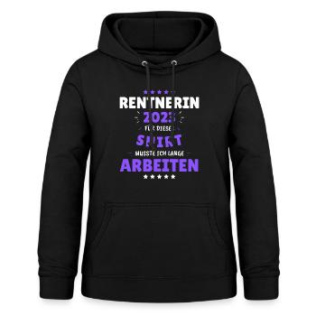 Rentnerin 2023 - Dafür musste ich lange Arbeiten! - Frauen Hoodie - Schwarz - Vorne - AI Model Female 172 light (172cm)