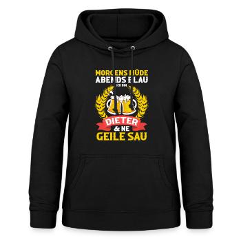 Dieter - Frauen Hoodie - Schwarz - Vorne - AI Model Female 172 light (172cm)
