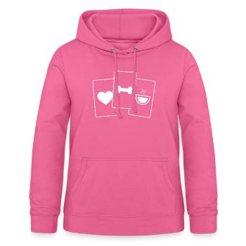 Herz-Kaffee-Hundeknochen - - Frauen Hoodie - Pink - Vorne - AI Model Female 172 light (172cm)