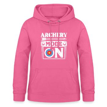 Mode tir à l’arc activé - Sweat à capuche Femme - rose - Devant - AI Model Female 172 light (172cm)