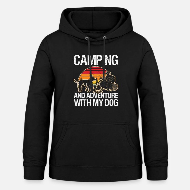 Camping à l’aventure avec mon chien - Sweat à capuche Femme - noir