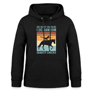 Zufallsprüfung Schwerkraft Voltigieren Retro - Frauen Hoodie - Schwarz - Vorne - AI Model Female 172 light (172cm)