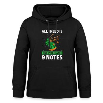 Dudelsackdesign für Schottlandstolz und Dudelsack - Frauen Hoodie - Schwarz - Vorne - AI Model Female 172 light (172cm)