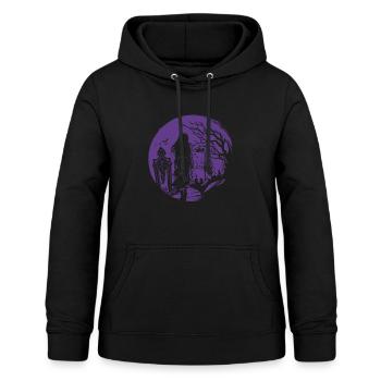 Goth geht über Friedhof - Gothic Grufti - Frauen Hoodie - Schwarz - Vorne - AI Model Female 172 light (172cm)
