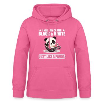 I Need My Coffee Black and White Just Like a Panda - Women's Hoodie - pink - Front - AI Model Female 172 light (172cm)