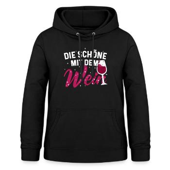 Wein Weintrinkerin Frau Die Schöne mit dem Wein - Frauen Hoodie - Schwarz - Vorne - AI Model Female 172 light (172cm)
