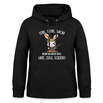 Lebe Liebe Lache Wenn das nicht hilft lade ziele - Frauen Hoodie - Schwarz - Vorne - AI Model Female 172 light (172cm)
