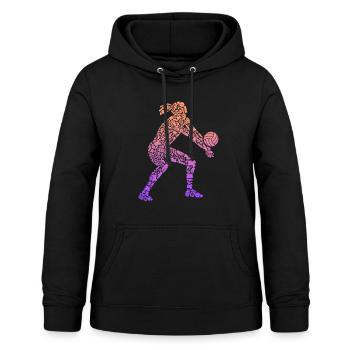 Simboli dei giocatori di pallavolo Ragazze Pallavolo - Felpa con cappuccio da donna - nero - Fronte - AI Model Female 172 light (172cm)