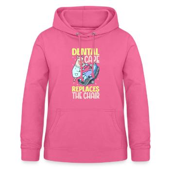 Les soins dentaires sont importants - Lama Dentist - Sweat à capuche Femme - rose - Devant - AI Model Female 172 light (172cm)