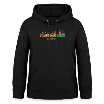 Barcelonische Skyline Barcelona - Frauen Hoodie - Schwarz - Vorne - AI Model Female 172 light (172cm)