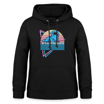 Ich spreche Pekinesisch Retro - Frauen Hoodie - Schwarz - Vorne - AI Model Female 172 light (172cm)