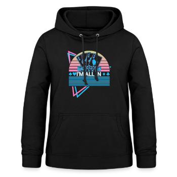 Joueur de poker Rétro - Sweat à capuche Femme - noir - Devant - AI Model Female 172 light (172cm)