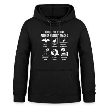 Gans Gänse - Frauen Hoodie - Schwarz - Vorne - AI Model Female 172 light (172cm)