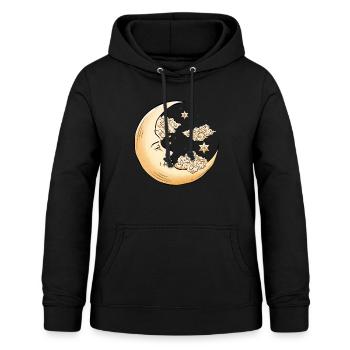 Hippie Aesthetics Celestial Crescent Bohemian - Women's Hoodie - black - Front - AI Model Female 172 light (172cm)