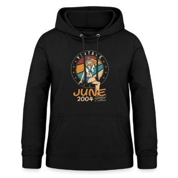 Vintage 2004 - Born In June 2004 - Frauen Hoodie - Schwarz - Vorne - AI Model Female 172 light (172cm)