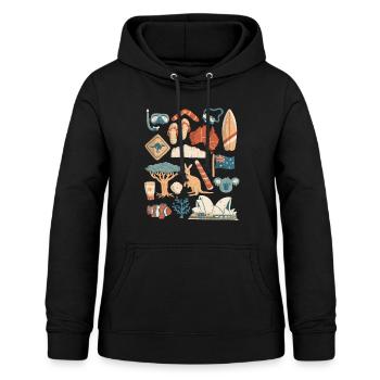 Australien - Frauen Hoodie - Schwarz - Vorne - AI Model Female 172 light (172cm)