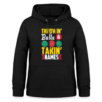 Joueur de pétanque - Sweat à capuche Femme - noir - Devant - AI Model Female 172 light (172cm)