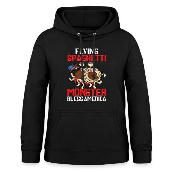 FSM Pastafarian - Frauen Hoodie - Schwarz - Vorne - AI Model Female 172 light (172cm)