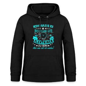 Elektriker Spruch - Frauen Hoodie - Schwarz - Vorne - AI Model Female 172 light (172cm)