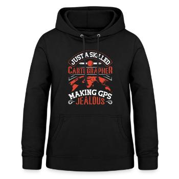 Cartographes - Sweat à capuche Femme - noir - Devant - AI Model Female 172 light (172cm)