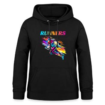 Dynamische Läufer Lauf Wettkampf - Frauen Hoodie - Schwarz - Vorne - AI Model Female 172 light (172cm)