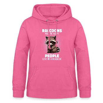 Raton laveur - Sweat à capuche Femme - rose - Devant - AI Model Female 172 light (172cm)