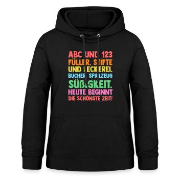 Erste Klasse Einschulung Erstklässler Schulkind - Frauen Hoodie - Schwarz - Vorne - AI Model Female 172 light (172cm)