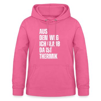 Ich Glaub Da ist Thermik RC Segelflieger - Frauen Hoodie - Pink - Vorne - AI Model Female 172 light (172cm)