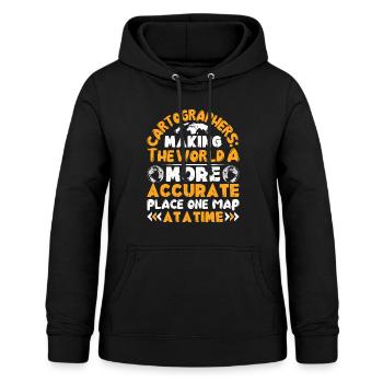 Cartographes - Sweat à capuche Femme - noir - Devant - AI Model Female 172 light (172cm)