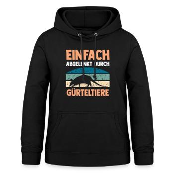 Gürteltier - Frauen Hoodie - Schwarz - Vorne - AI Model Female 172 light (172cm)