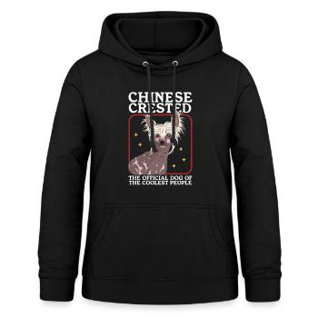 Chinesischer Schopfhund Chinese Crested Geschenk - Frauen Hoodie - Schwarz - Vorne - AI Model Female 172 light (172cm)