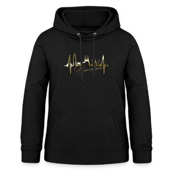 Barcelone Skyline Espagne Heartbeat Fan Barcelone - Sweat à capuche Femme - noir - Devant - AI Model Female 172 light (172cm)