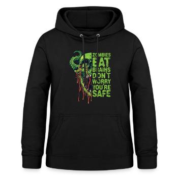 Zombies Fressen Gehirn Keine Sorge Du Bist Sicher - Frauen Hoodie - Schwarz - Vorne - AI Model Female 172 light (172cm)