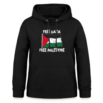 Liberté pour Gaza et la Palestine - Sweat à capuche Femme - noir - Devant - AI Model Female 172 light (172cm)