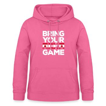 Bring Your Eh Game Canada Flag Symbol Home Pride - Women's Hoodie - pink - Front - AI Model Female 172 light (172cm)
