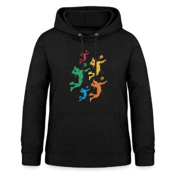 Volley-ball de plage Filles Garçons Joueurs de volley-ball - Sweat à capuche Femme - noir - Devant - AI Model Female 172 light (172cm)