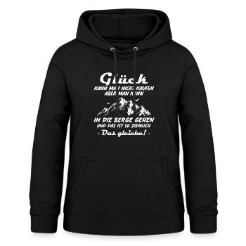 Berge Glück Wandern - Frauen Hoodie - Schwarz - Vorne - AI Model Female 172 light (172cm)