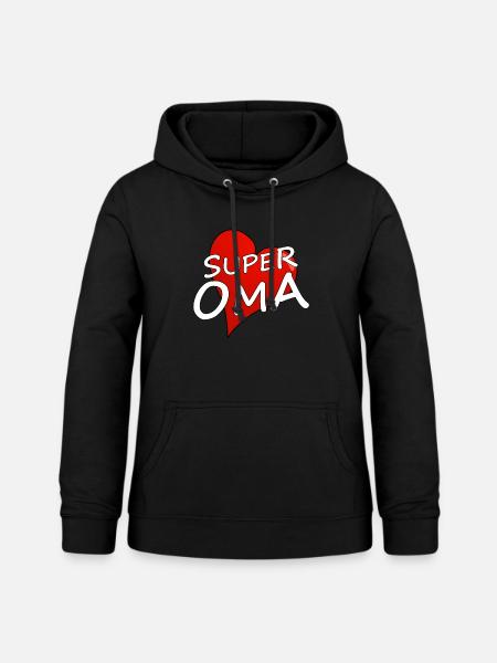 SUPER OMA - Frauen Hoodie - Schwarz