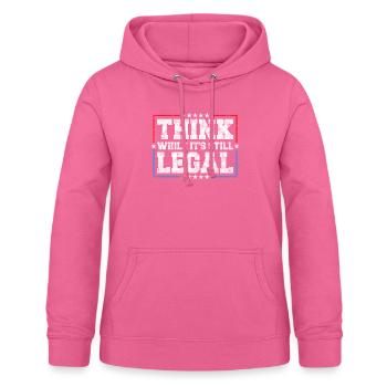 Penser tant qu’il s’agit encore d’une pensée critique légale - Sweat à capuche Femme - rose - Devant - AI Model Female 172 light (172cm)