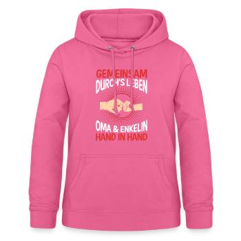 Oma Großmutter und Enkelin - Frauen Hoodie - Pink - Vorne - AI Model Female 172 light (172cm)