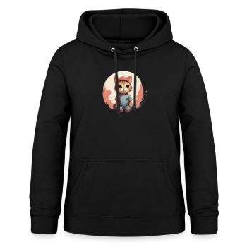 Design de chat mignon - Sweat à capuche Femme - noir - Devant - AI Model Female 172 light (172cm)