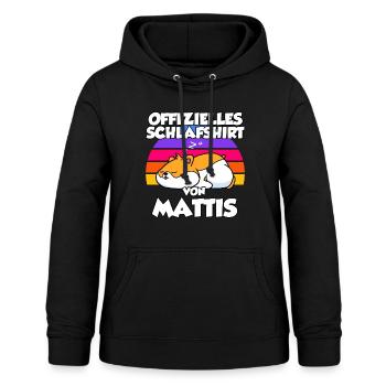 Offizielles Schlafshirt Von Mattis - Frauen Hoodie - Schwarz - Vorne - AI Model Female 172 light (172cm)