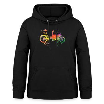 Schwerlastrad Lastenfahrrad Cargobike Lastenrad - Frauen Hoodie - Schwarz - Vorne - AI Model Female 172 light (172cm)