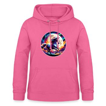 Art du cheval arabe - Sweat à capuche Femme - rose - Devant - AI Model Female 172 light (172cm)