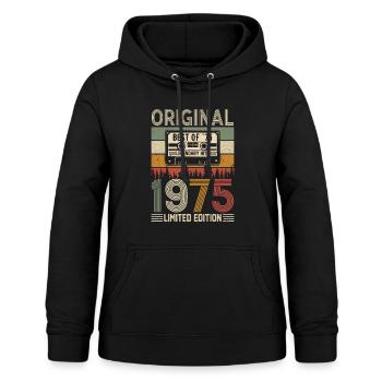 Millésime 1975 anniversaire joie - Sweat à capuche Femme - noir - Devant - AI Model Female 172 light (172cm)