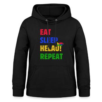 Eat Sleep Helau Repeat - Karneval Spruch - Frauen Hoodie - Schwarz - Vorne - AI Model Female 172 light (172cm)