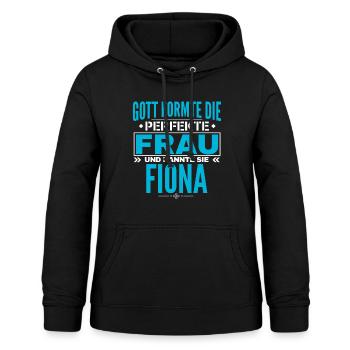 Conception du nom Fiona - Sweat à capuche Femme - noir - Devant - AI Model Female 172 light (172cm)